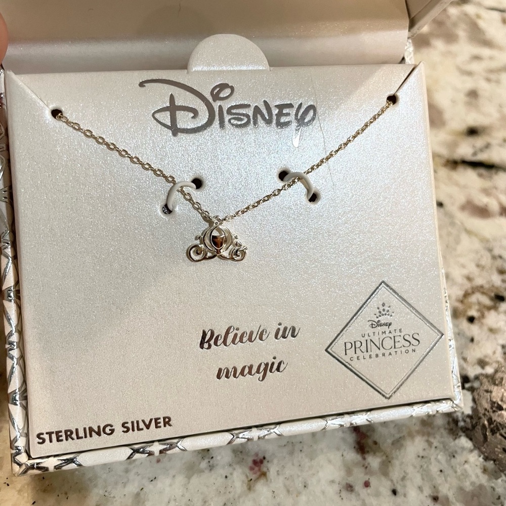 Disney Sterling Silver Carriage Necklace